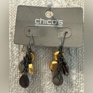 0251-Chico's Gold and Silver Dangle Earrings